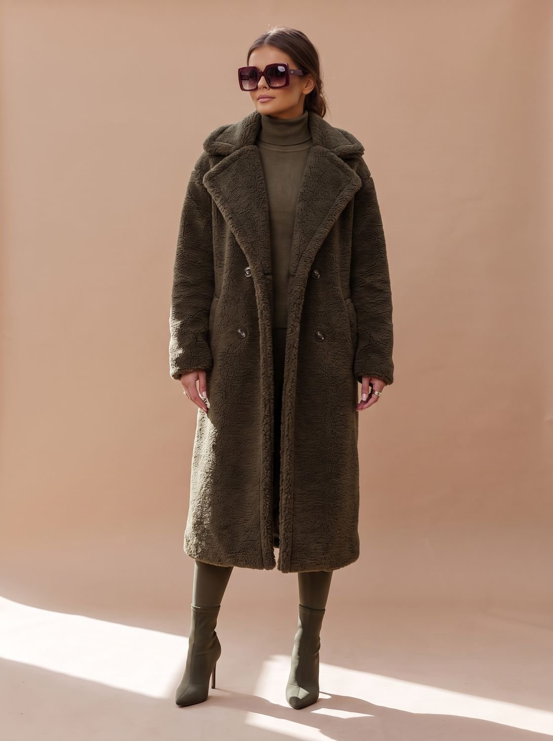 Women's Oversized Teddy Faux Fur Long Winter Coat
