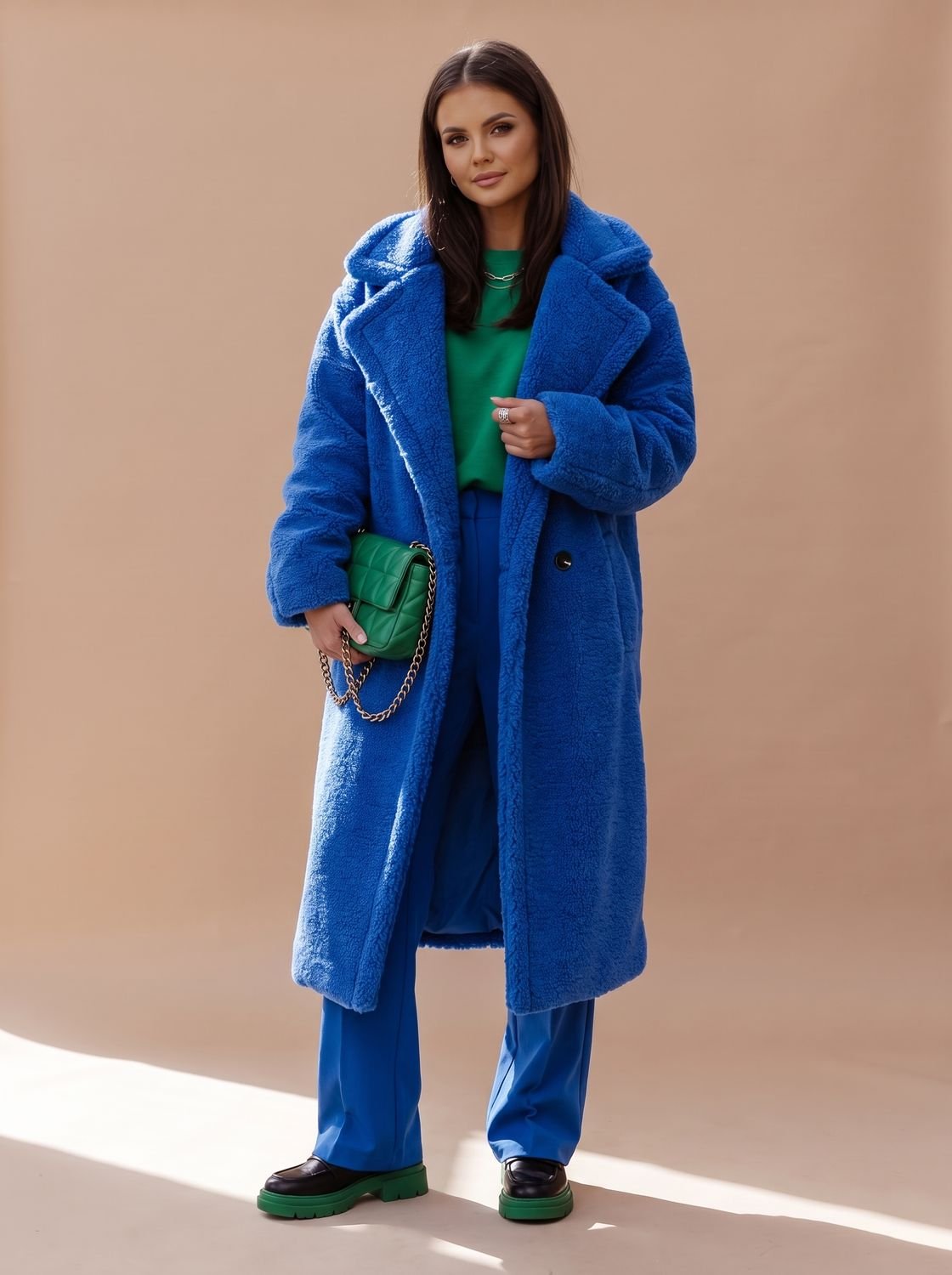 Women's Oversized Teddy Faux Fur Long Winter Coat