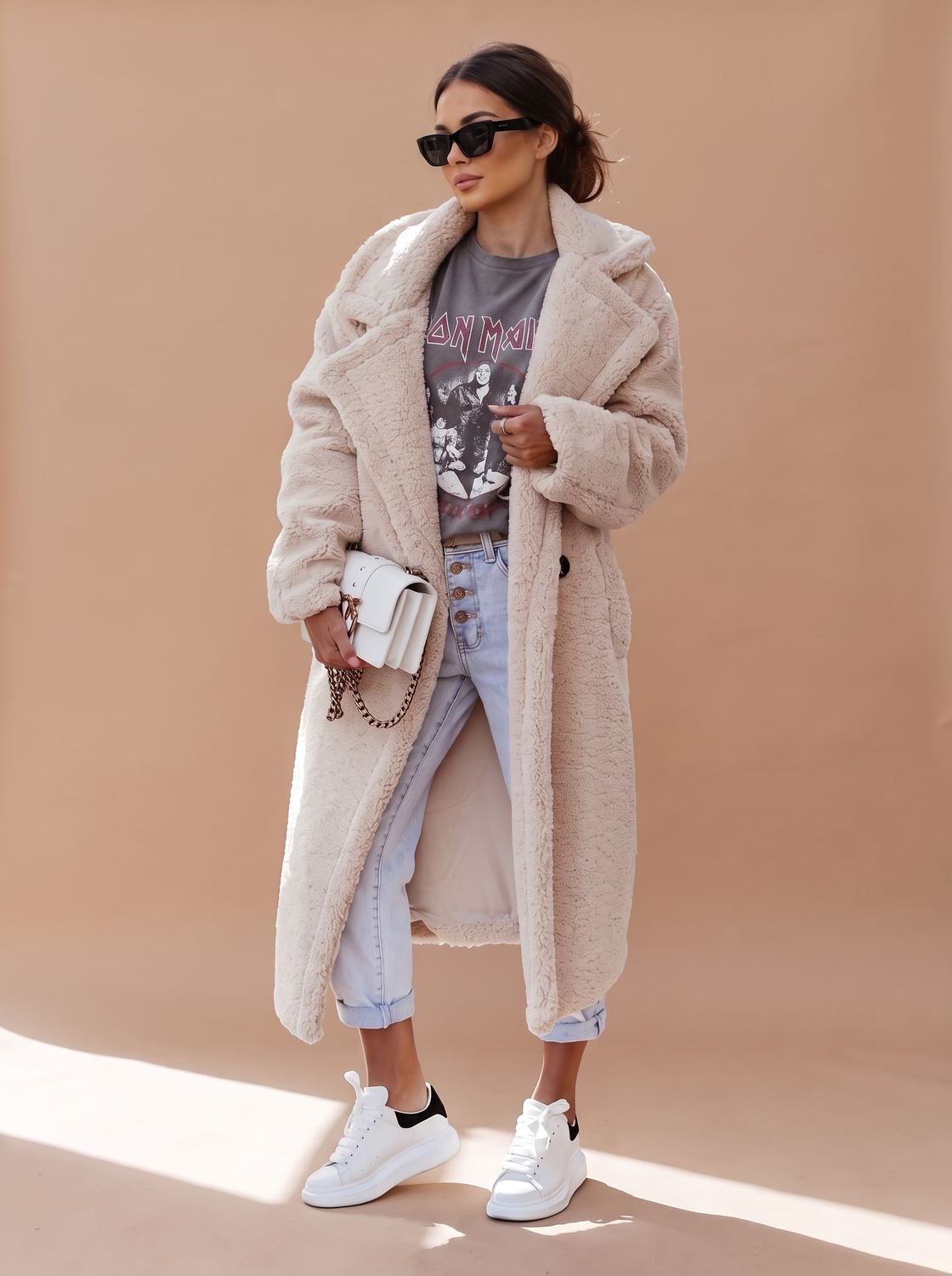 Women's Oversized Teddy Faux Fur Long Winter Coat