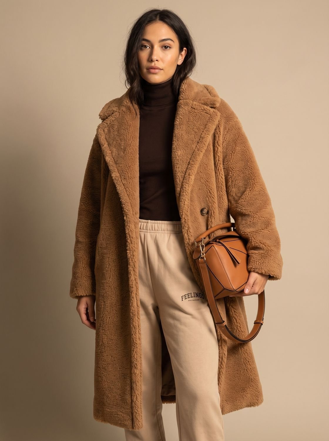 Women's Oversized Teddy Faux Fur Long Winter Coat