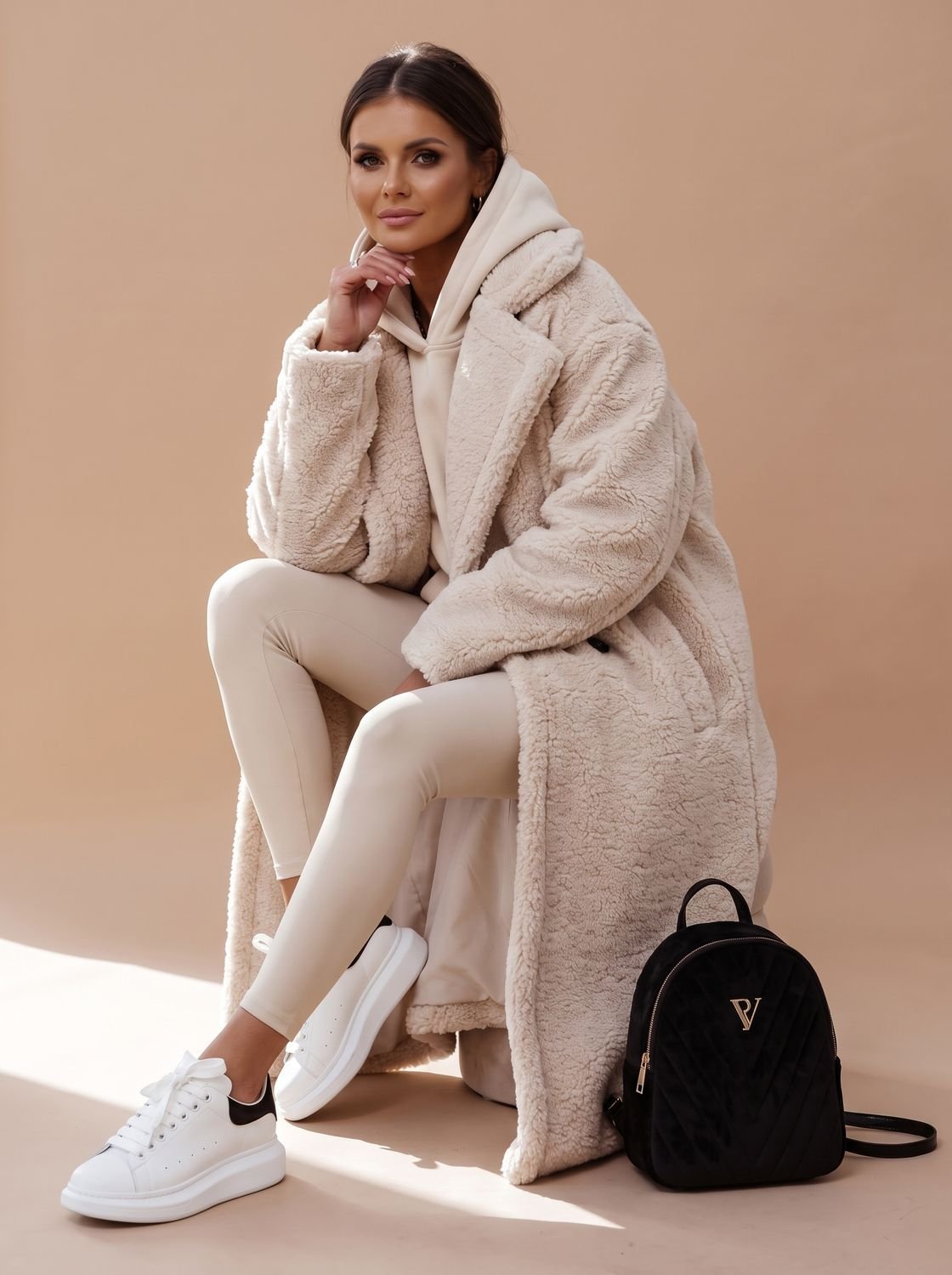 Women's Oversized Teddy Faux Fur Long Winter Coat
