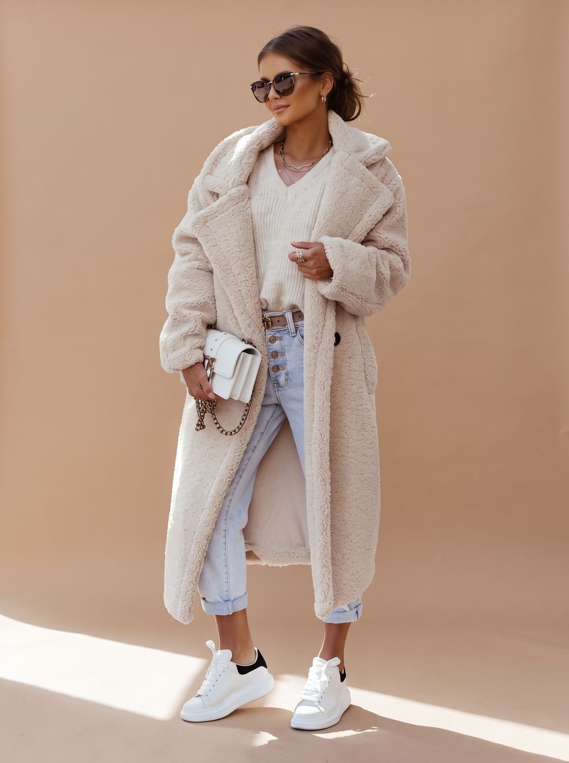 Women's Oversized Teddy Faux Fur Long Winter Coat