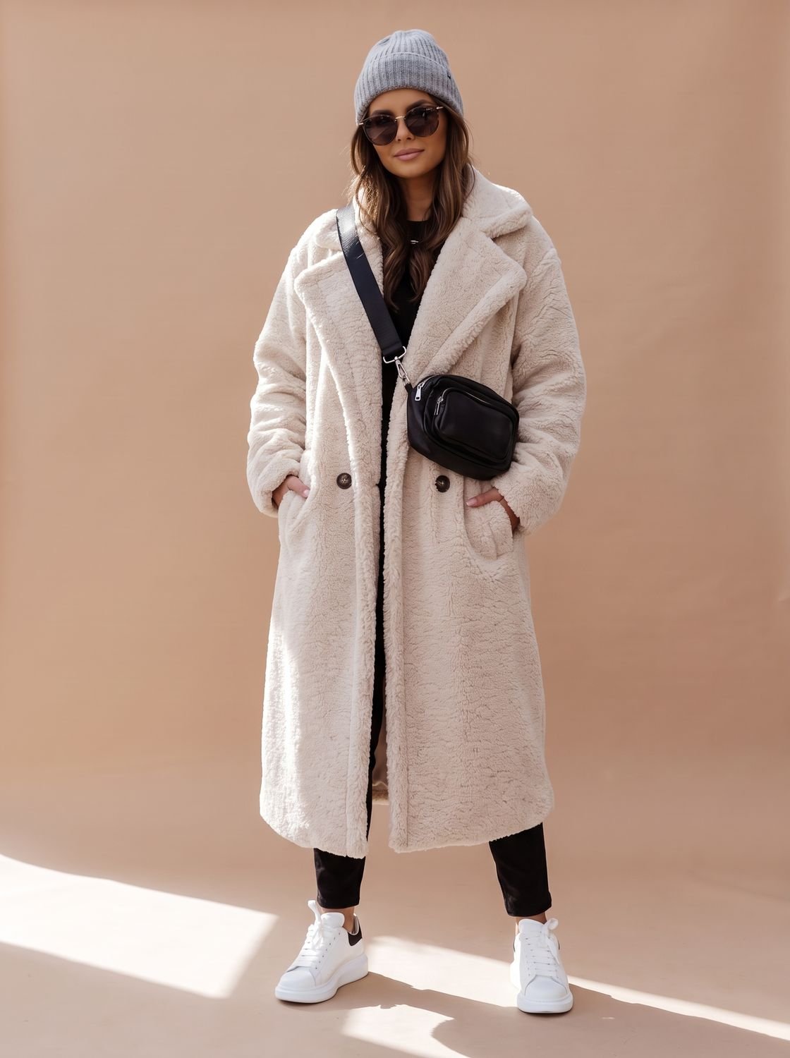 Women's Oversized Teddy Faux Fur Long Winter Coat