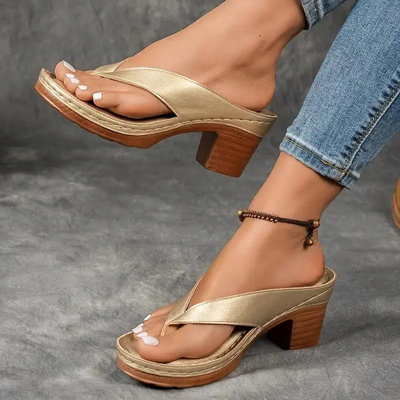 Women's Platform Flip Flops Orthopedic Thong Sandals