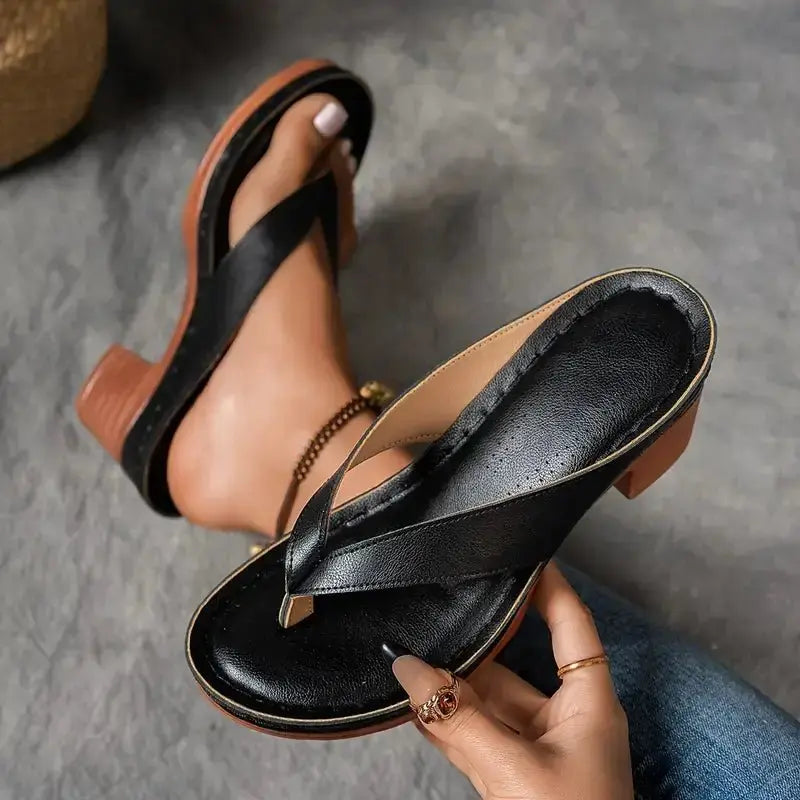 Women's Platform Flip Flops Orthopedic Thong Sandals