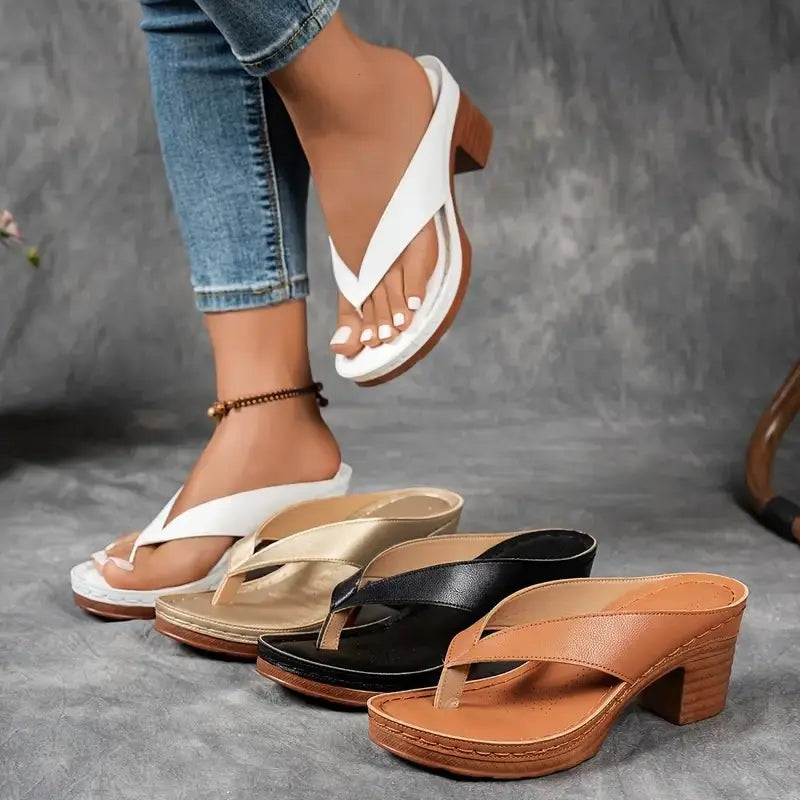 Women's Platform Flip Flops Orthopedic Thong Sandals
