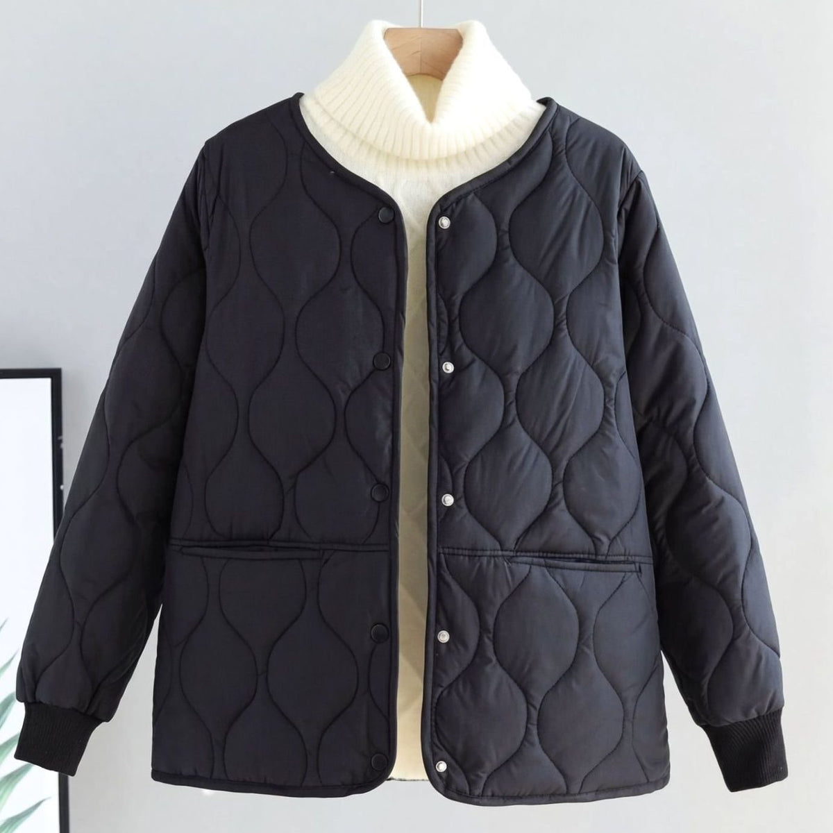 Women's Quilted Cotton-Padded Winter Coat Single-Breasted Jacket
