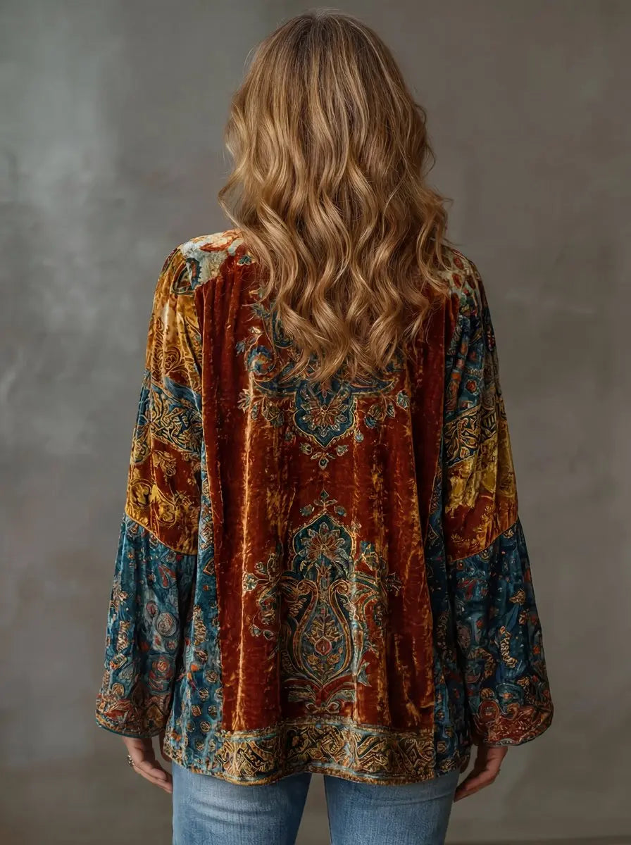Women's Quilted Jacket Boho Vintage Kimono Longline Outerwear