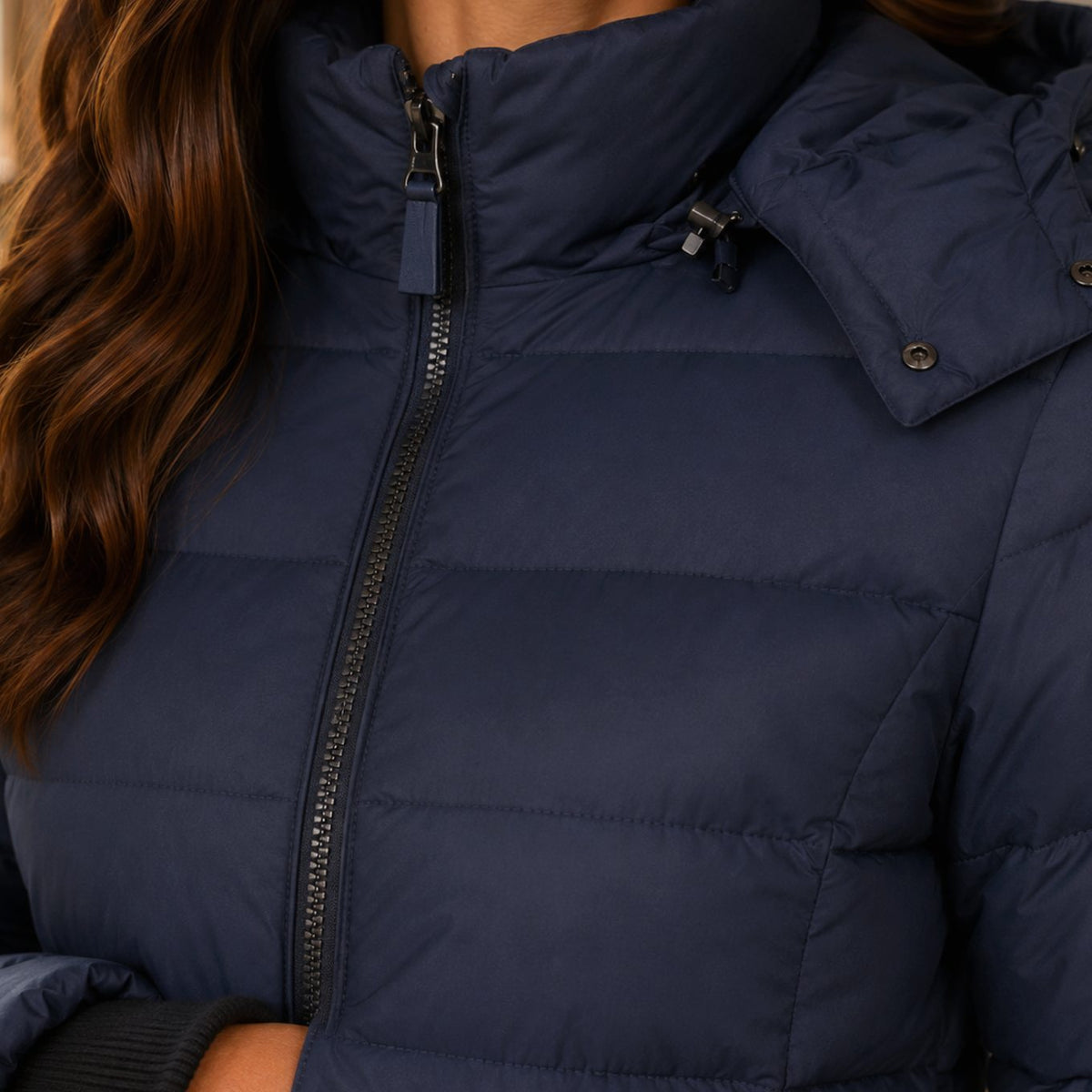 Women's Quilted Longline Hooded Winter Coat