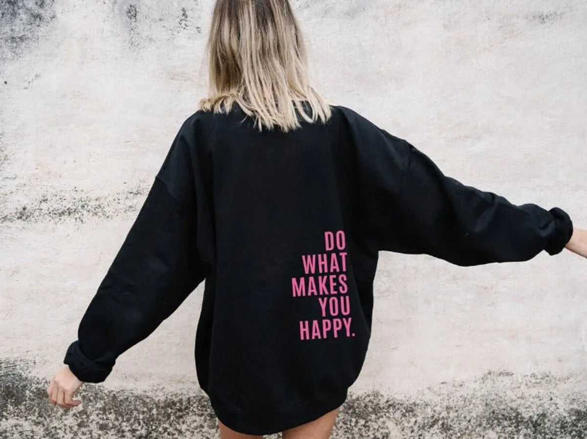 Women's Relaxed Fit Hooded Drawstring Jumper - Black