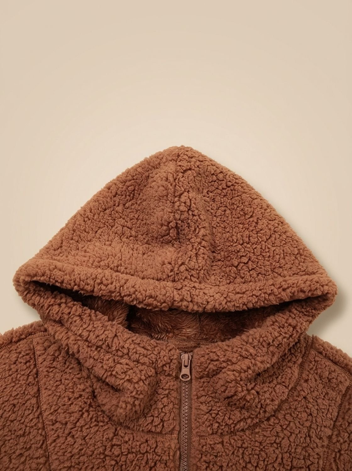 Women's Relaxed-Fit Hooded Teddy Zip Up Jacket