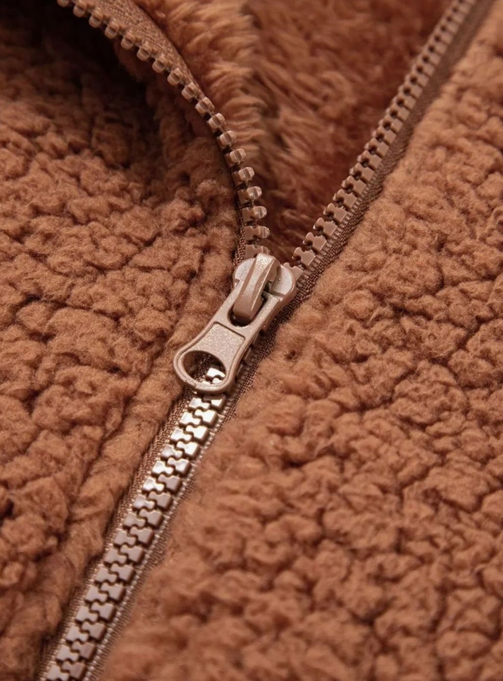 Women's Relaxed-Fit Hooded Teddy Zip Up Jacket