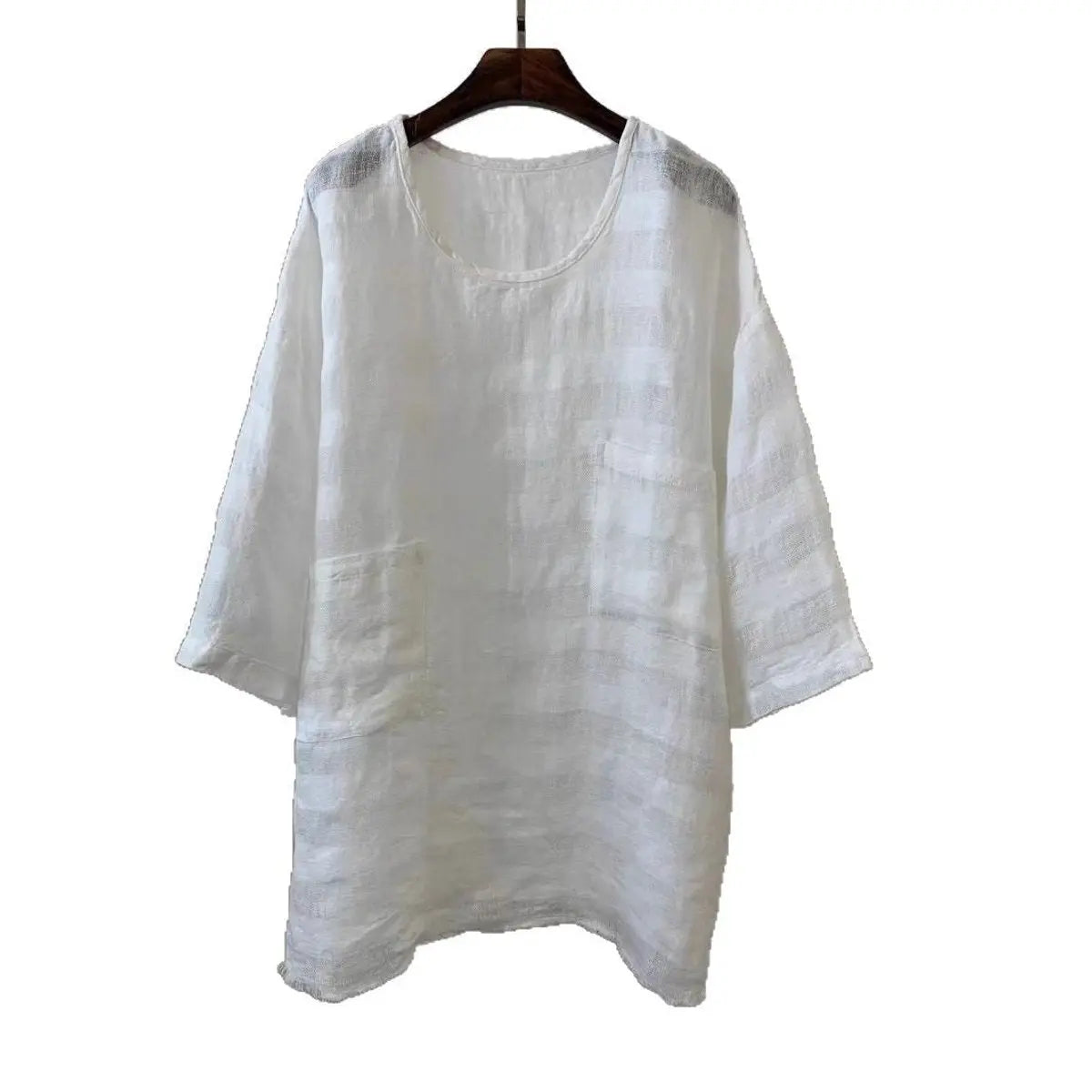 Women's Relaxed-Fit Linen Patch-Pocket Tunic