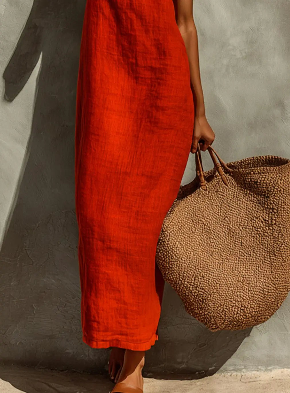 Women's Relaxed-Fit Square-Neck Spaghetti Strap Maxi Dress