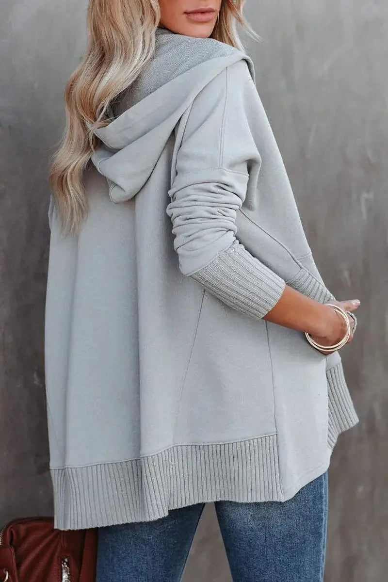 Women's Relaxed Hooded Drawstring Pullover Tunic