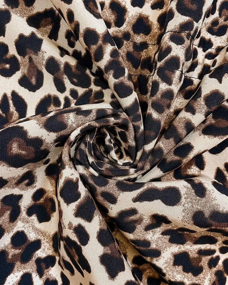 Women's Reversible Coat Long Sleeve Hooded Leopard Print