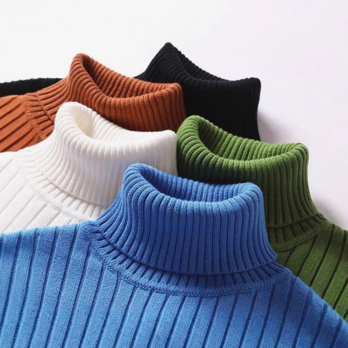 Women's Ribbed Roll Neck Knit Jumper