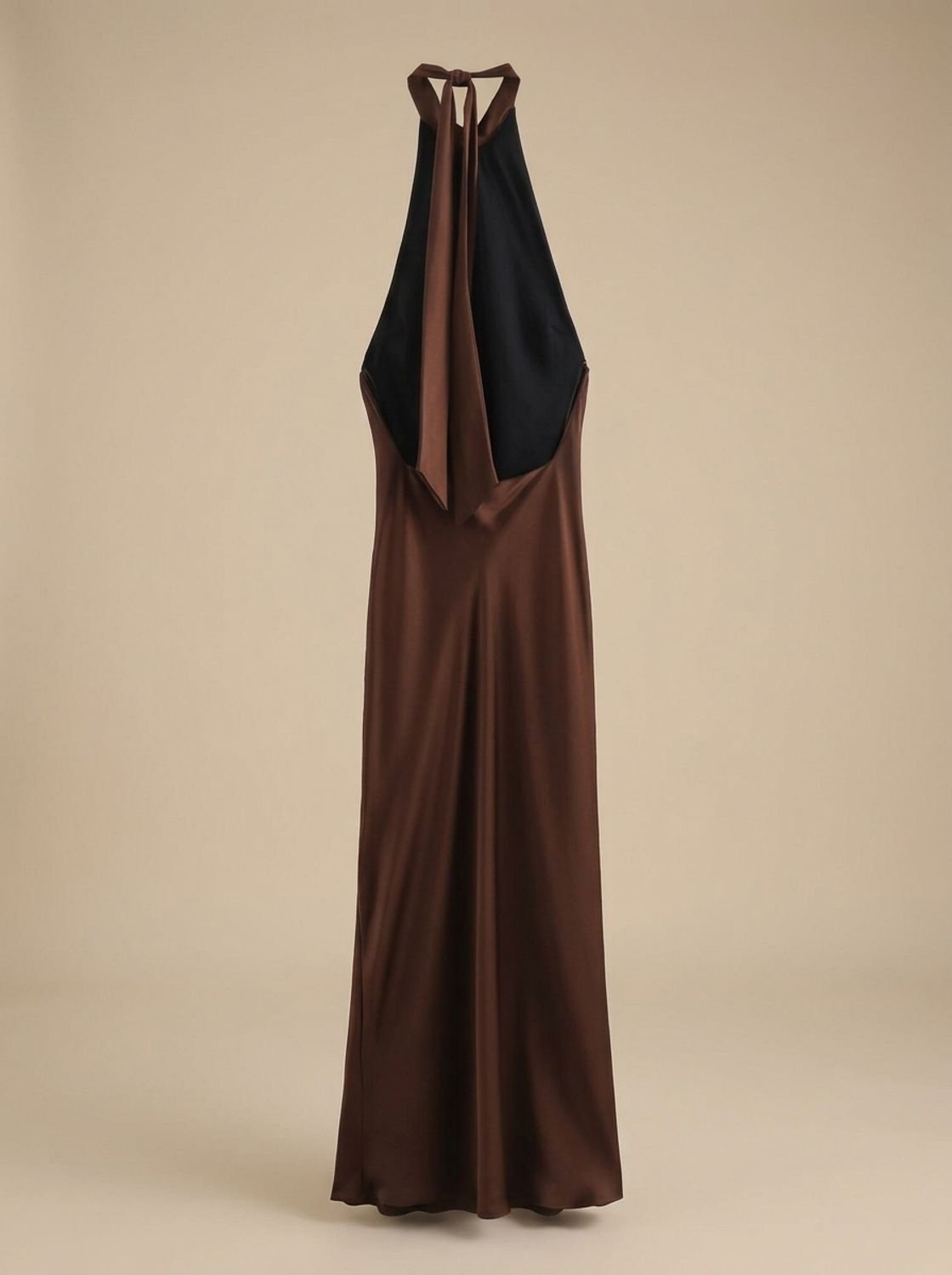 Women's Satin Halter-Neck Backless Maxi Slip Dress