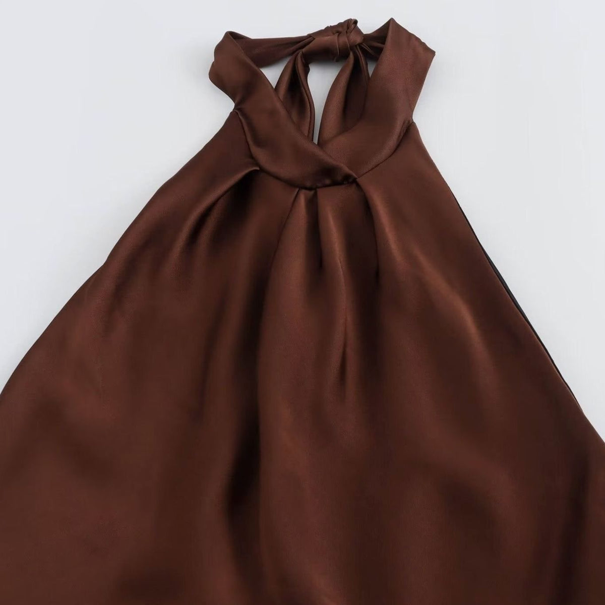 Women's Satin Halter-Neck Maxi Party Dress