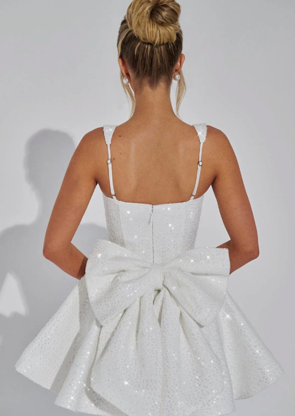 Women's Sequin Square-Neck A-Line Mini Party Dress