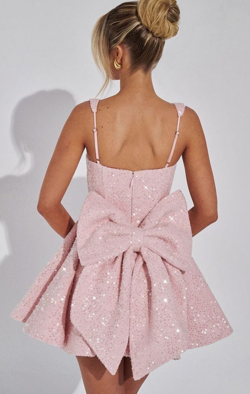Women's Sequin Square-Neck A-Line Mini Party Dress