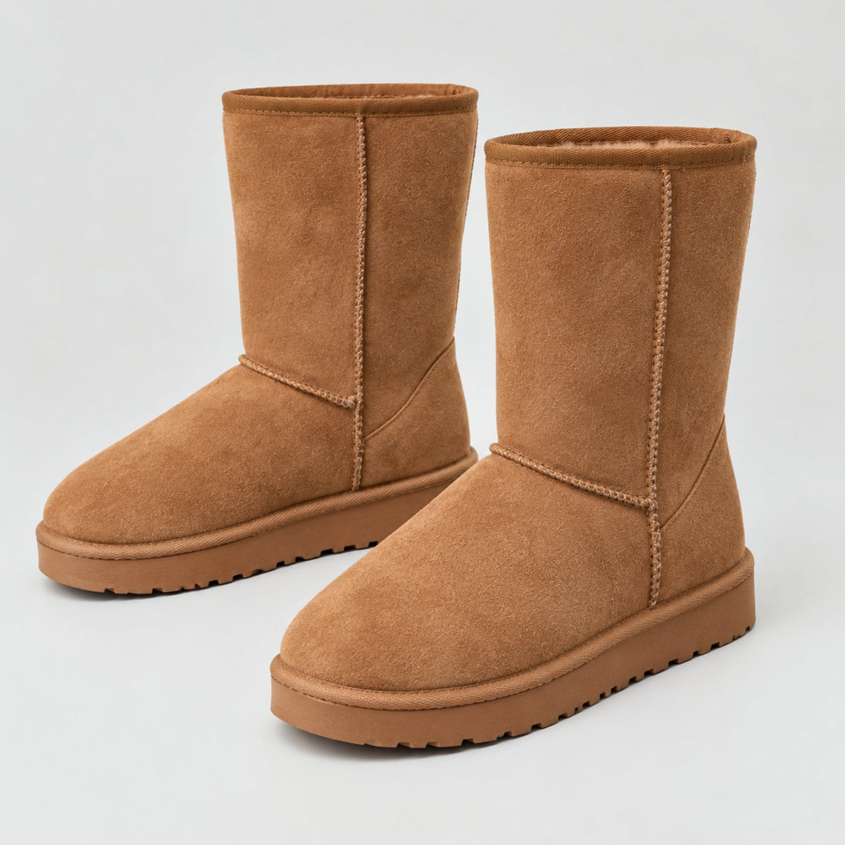Women's Suede-Look Warm-Lined Short Winter Snow Boots