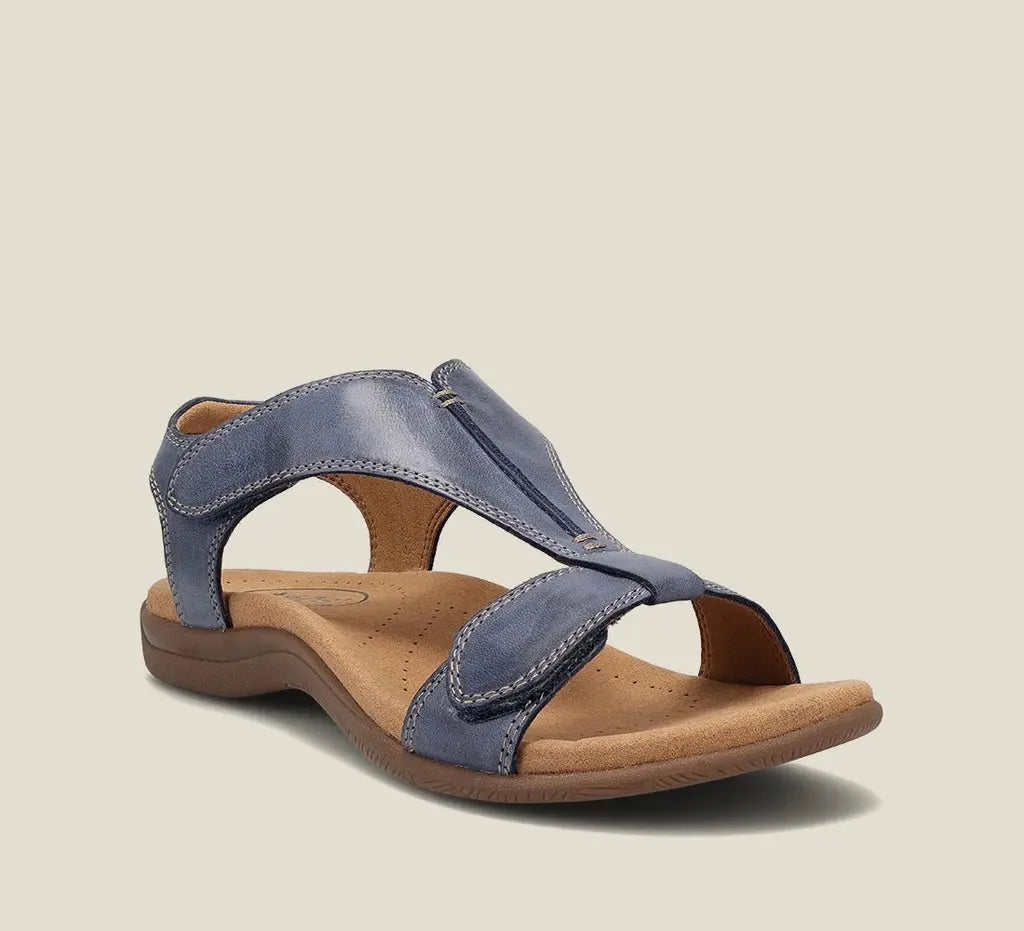 Women's T-Strap Sandals Orthopedic Vegan Leather Comfort - Blue