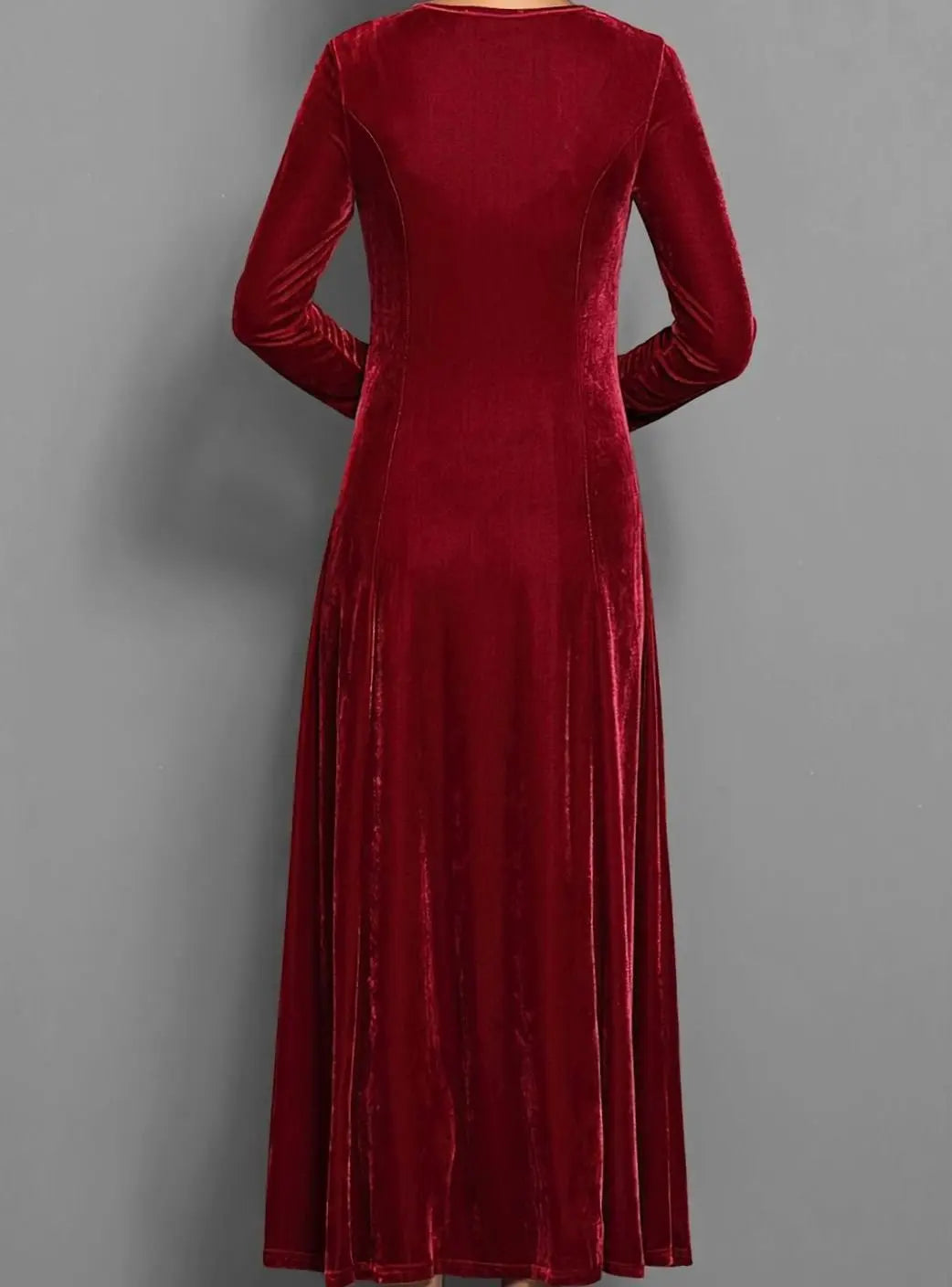 Women's Velvet Long Sleeve Formal Party Dress Maxi