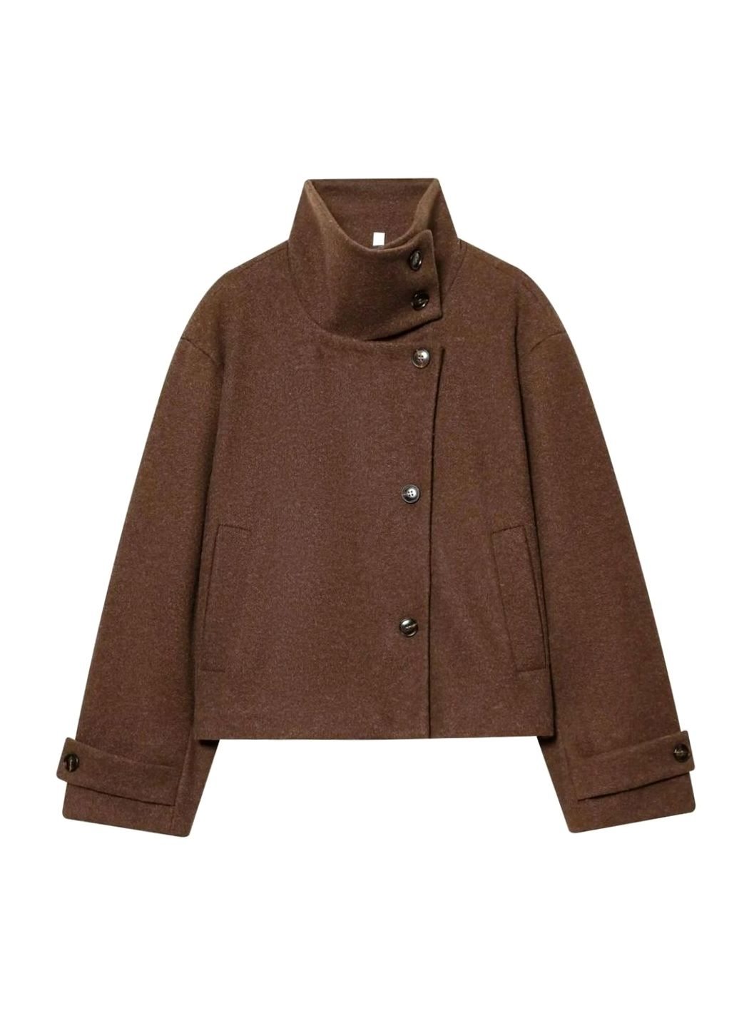 Women's Vintage Wool Blend Stand Collar Short Coat