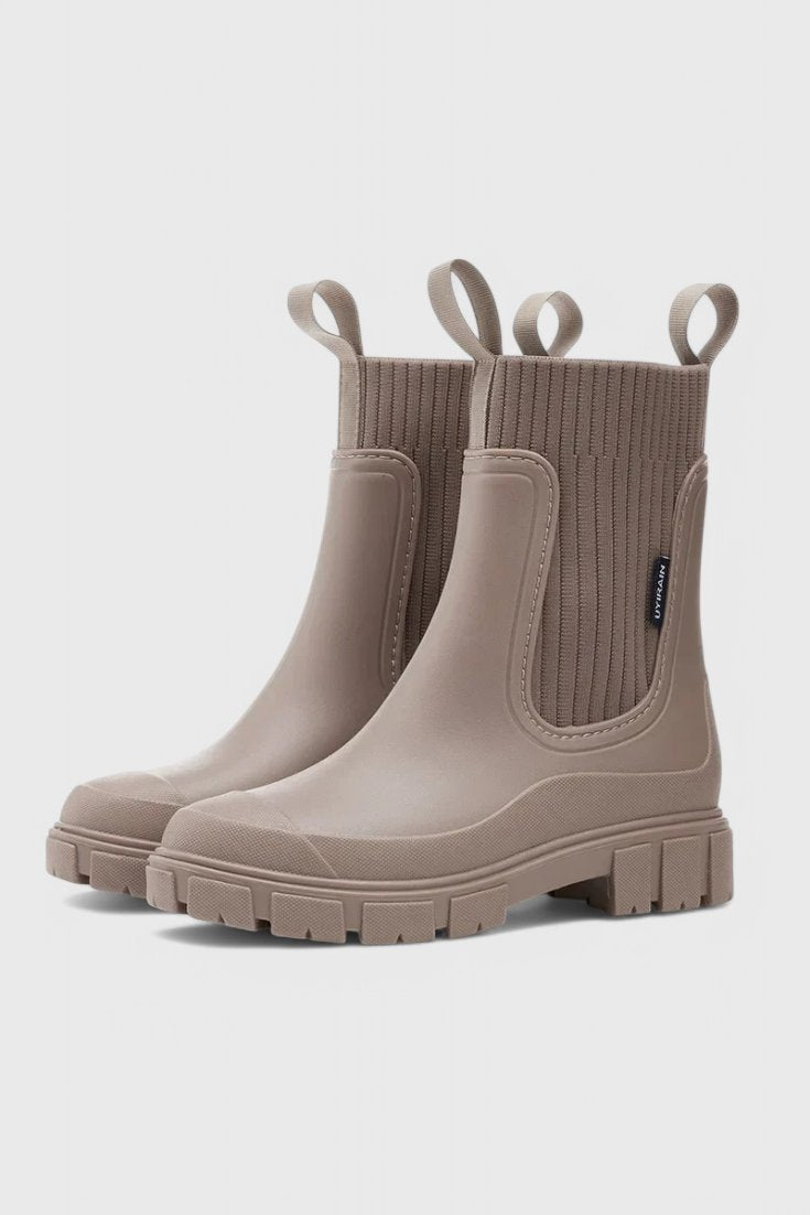 Women's Waterproof Boots Chelsea Style Ankle - Taupe