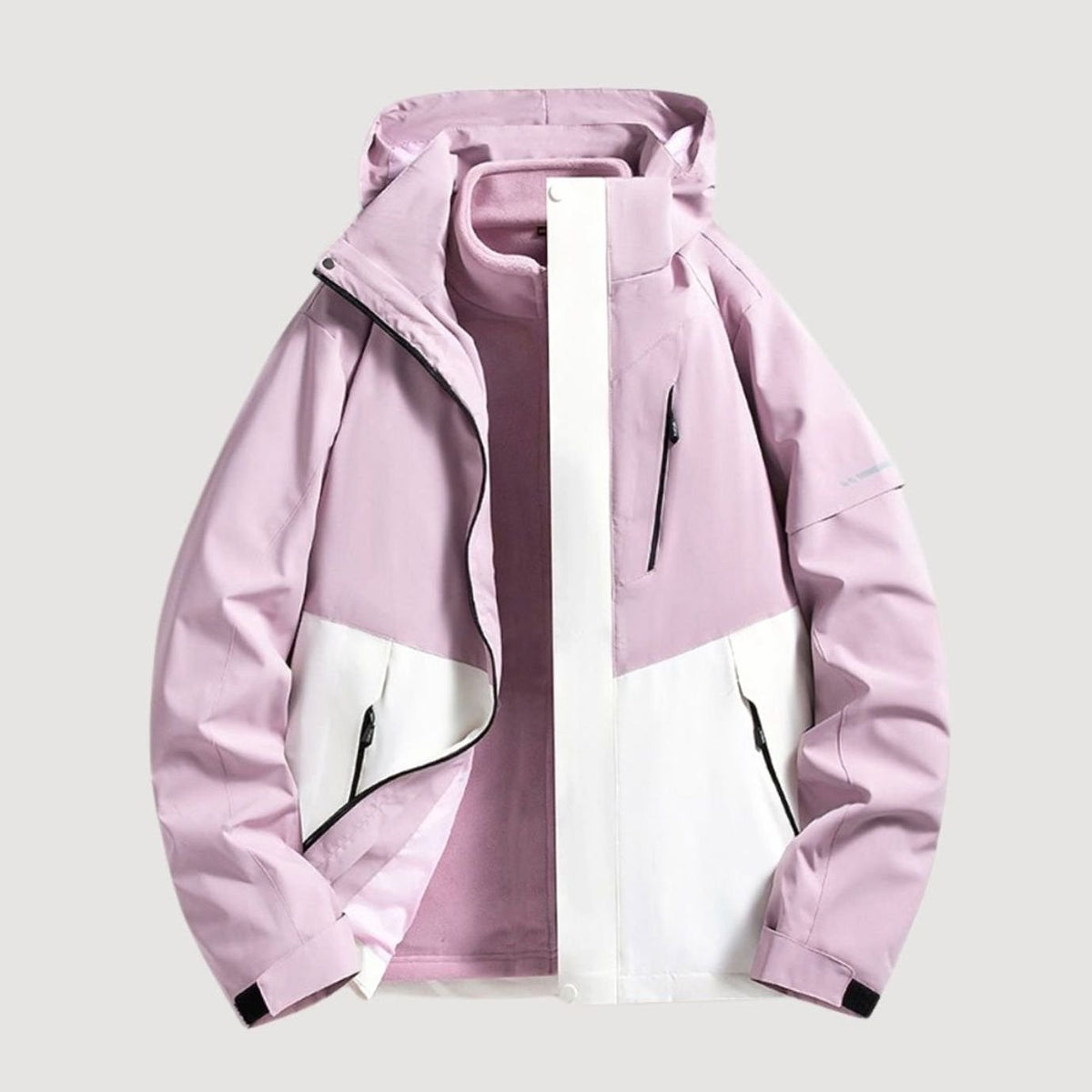 Women's Waterproof Hooded Relaxed-Fit Winter Jacket Fleece-Lined Collar - Lilac