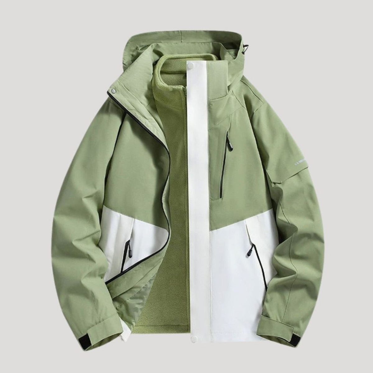 Women's Waterproof Hooded Relaxed-Fit Winter Jacket Fleece-Lined Collar - Green