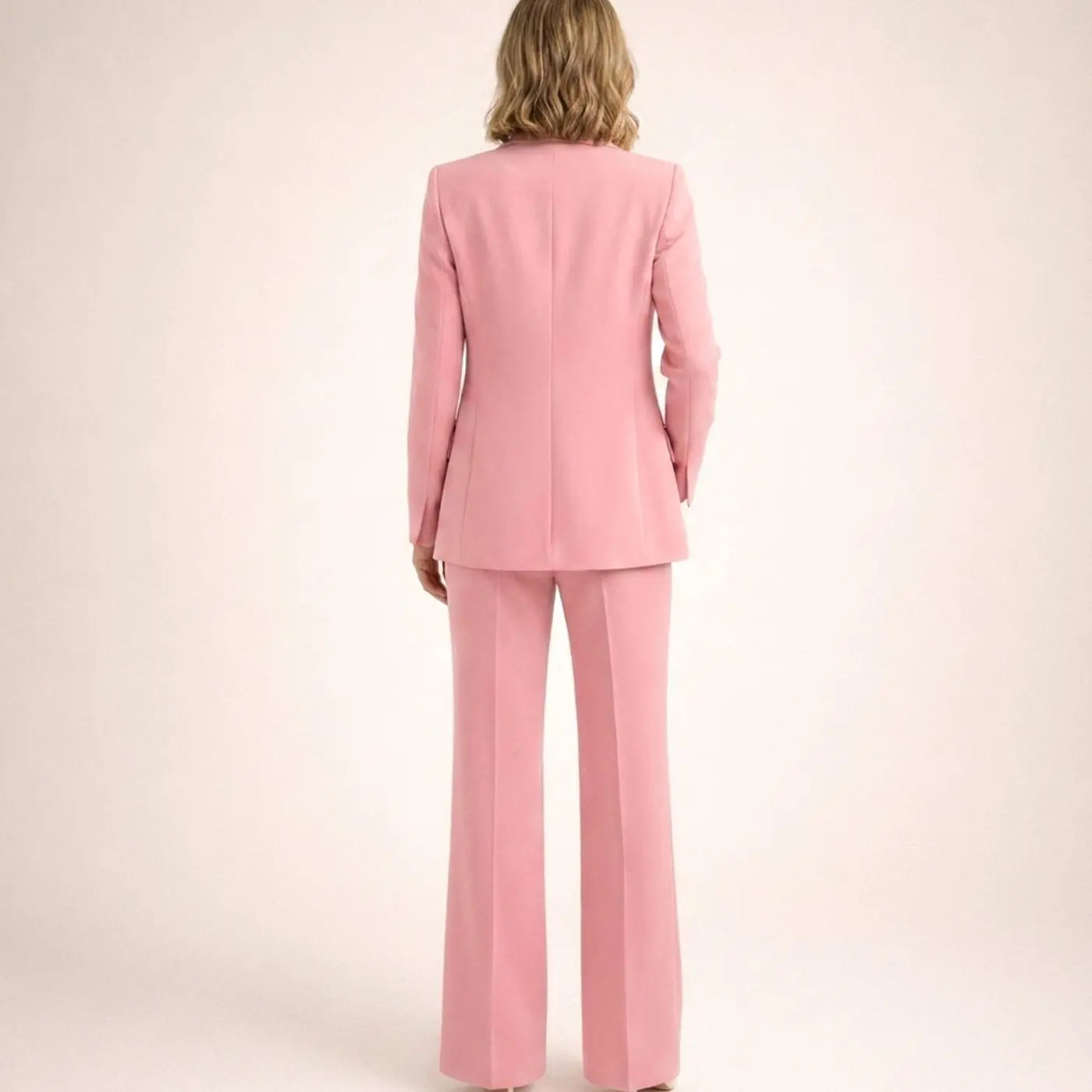 Women's Wide-Leg Tailored Blazer Trouser Suit Set