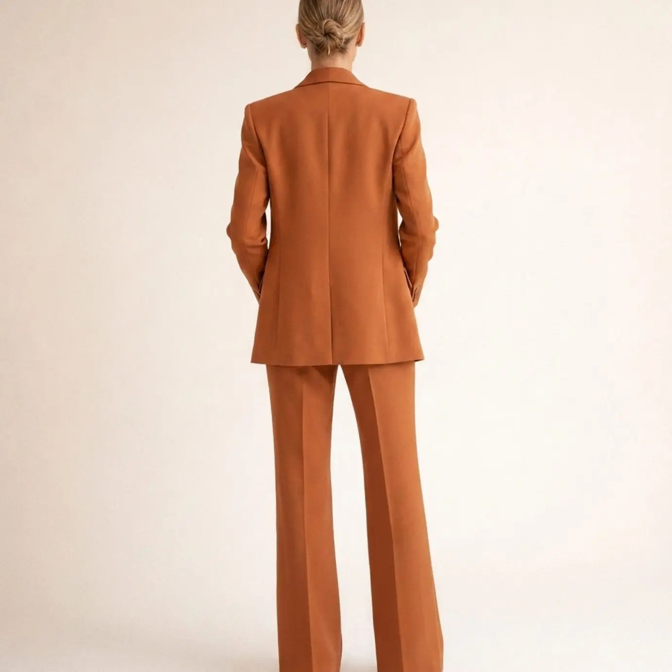 Women's Wide-Leg Tailored Blazer Trouser Suit Set
