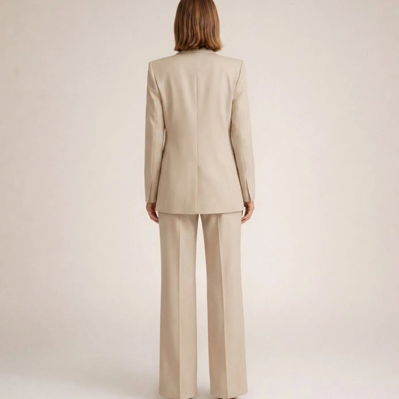 Women's Wide-Leg Tailored Blazer Trouser Suit Set