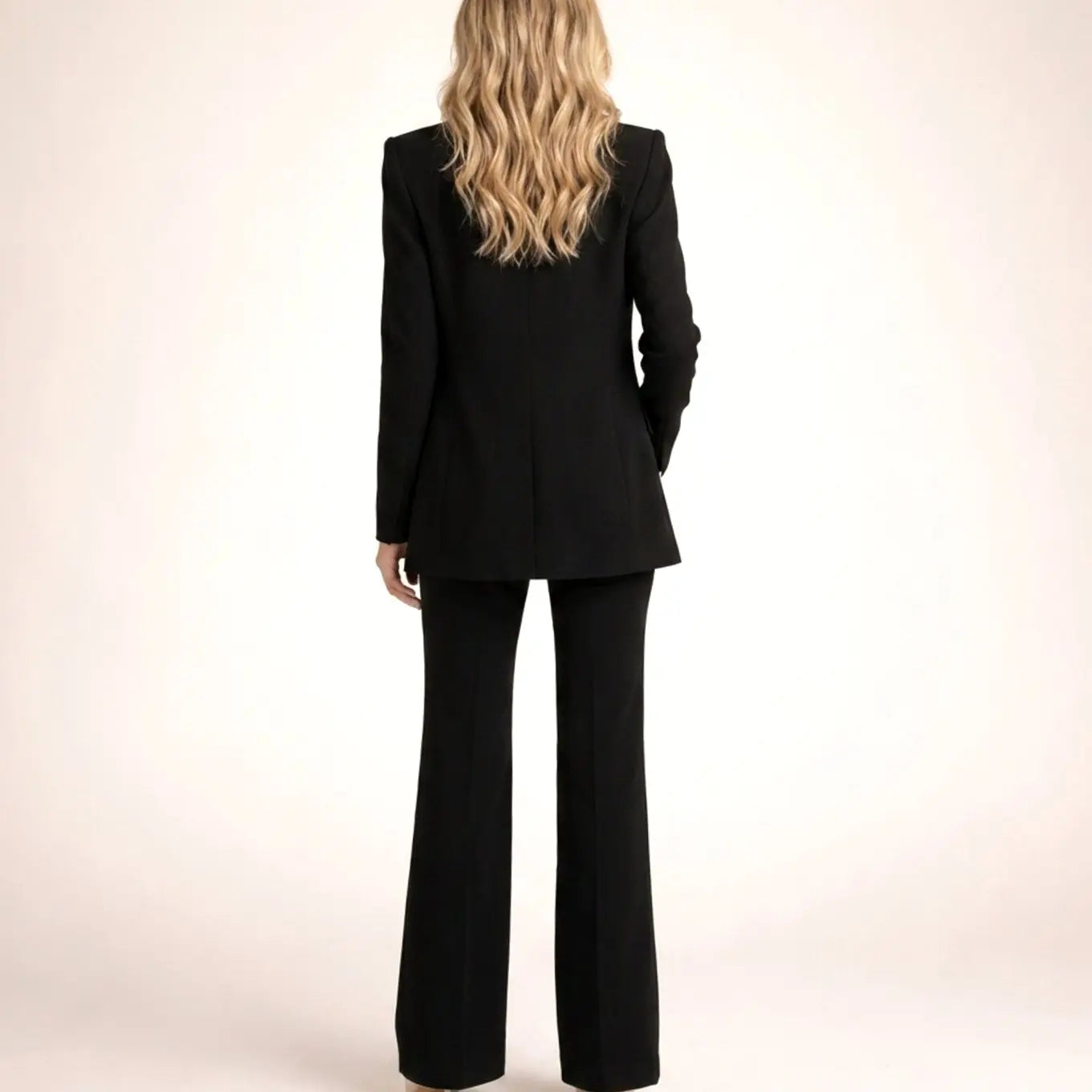 Women's Wide-Leg Tailored Blazer Trouser Suit Set