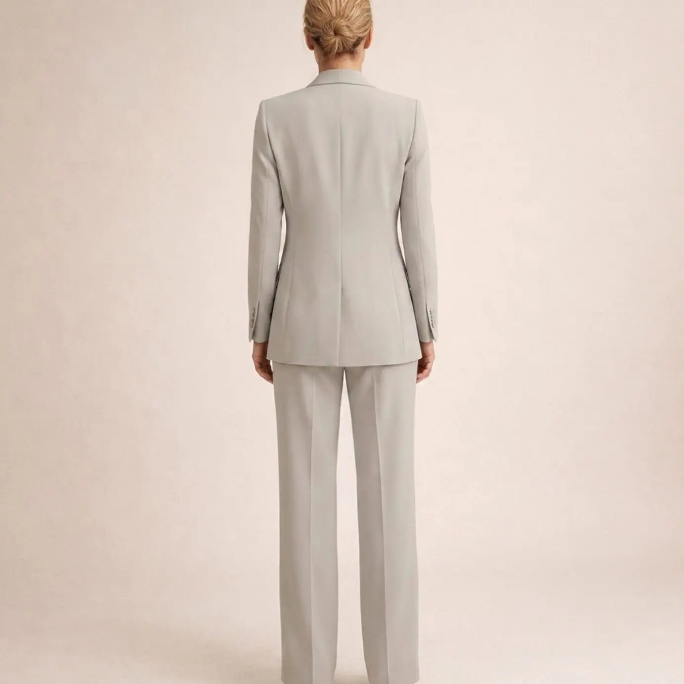 Women's Wide-Leg Tailored Blazer Trouser Suit Set