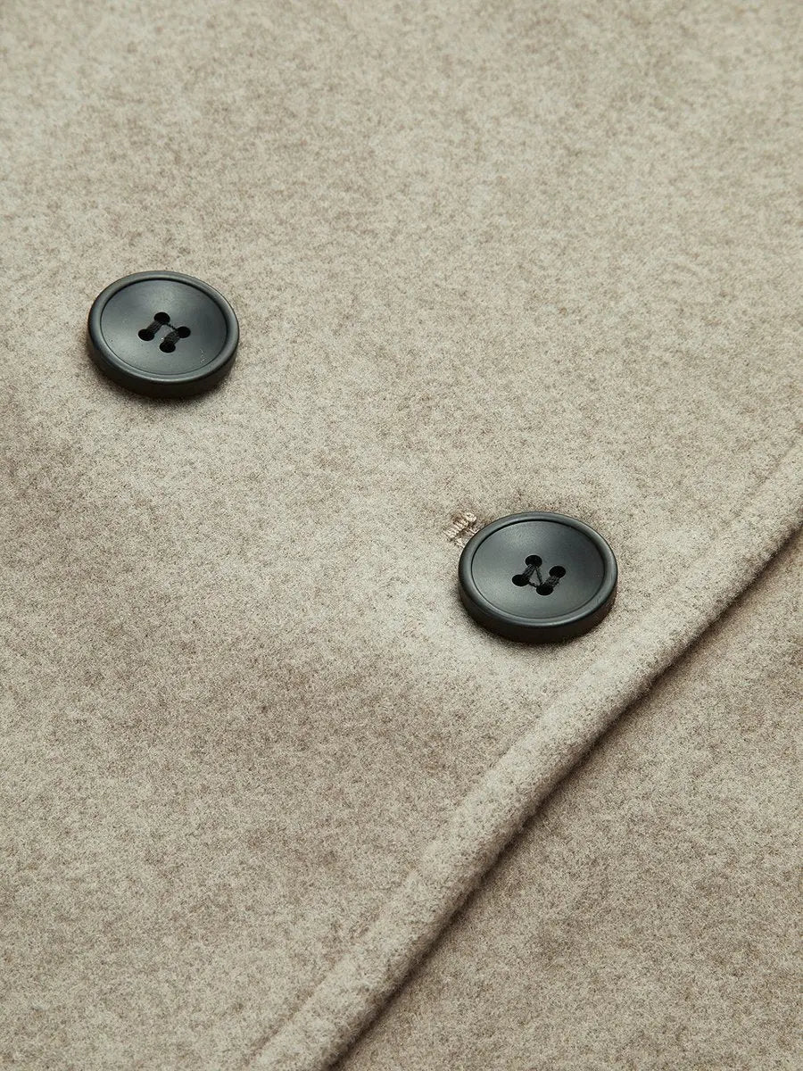 Women's Winter Coat Double Breasted Stand Collar Pea Coat