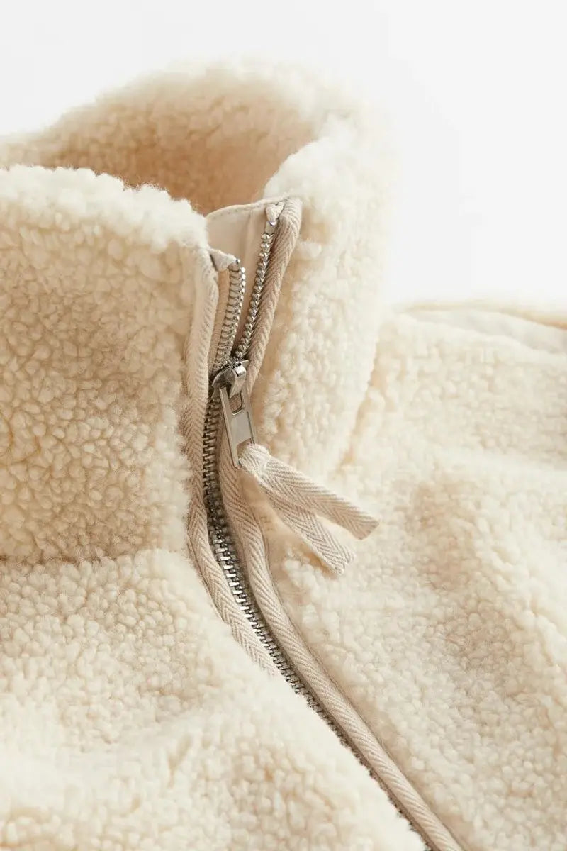 Women's Winter Coat Relaxed Fit Teddy Fleece Zip-Up Jacket