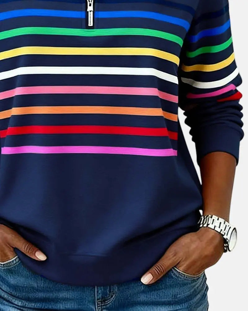 Women's Zip Jumper Quarter Zip Pullover Relaxed Fit
