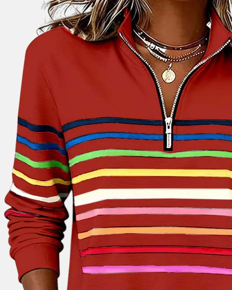 Women's Zip Jumper Quarter Zip Pullover Relaxed Fit