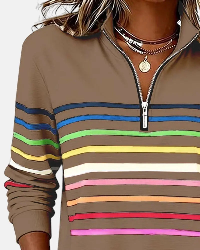 Women's Zip Jumper Quarter Zip Pullover Relaxed Fit