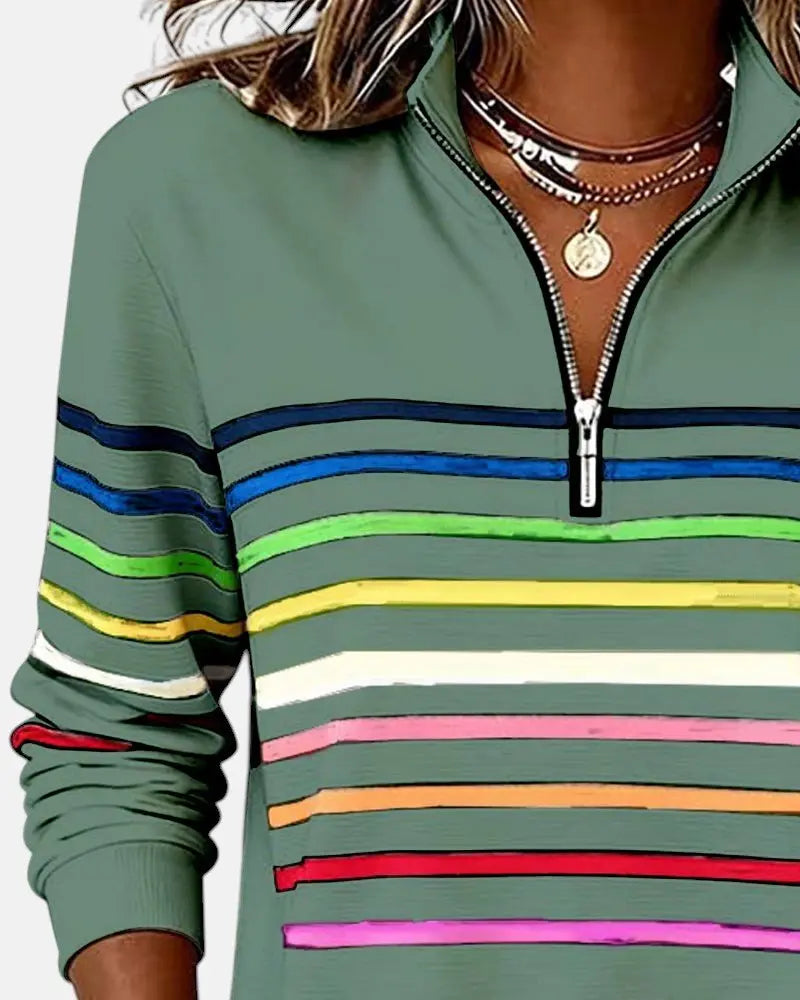 Women's Zip Jumper Quarter Zip Pullover Relaxed Fit