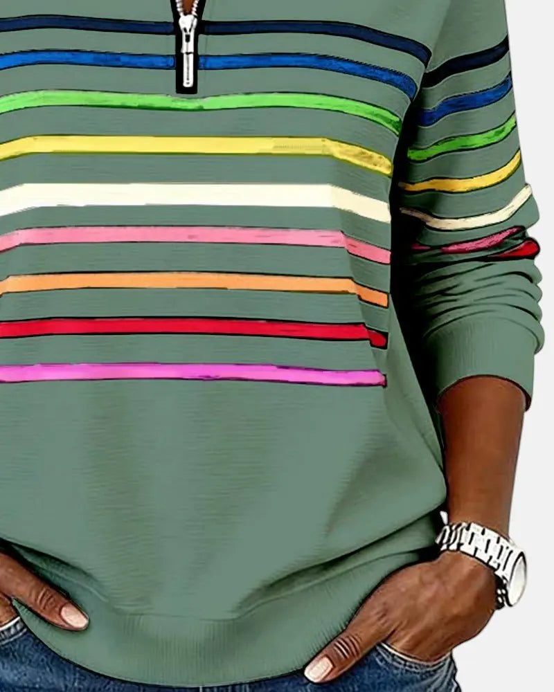 Women's Zip Jumper Quarter Zip Pullover Relaxed Fit