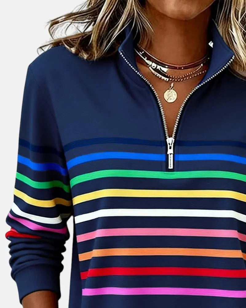 Women's Zip Jumper Quarter Zip Pullover Relaxed Fit
